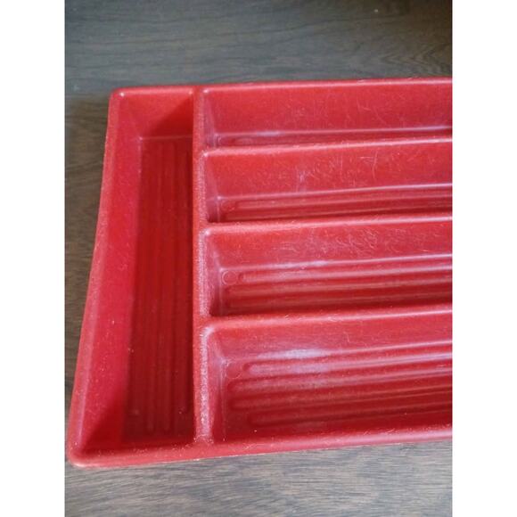Vintage Mid Century orange silverware draw tray - Picture 3 of 3
